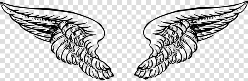 Wings  Angel  Black  White  Tattoo  Heaven  Feather   Angel Wings Tattoo Png  Transparent PngTransparent PNG