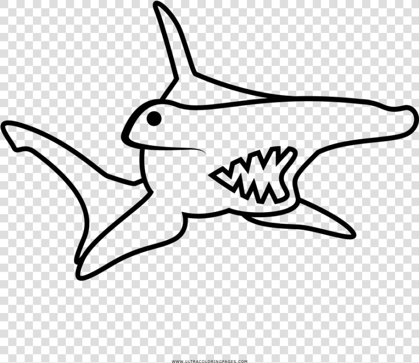 Hammerhead Shark Coloring Page   Tiburón Martillo Para Colorear  HD Png DownloadTransparent PNG