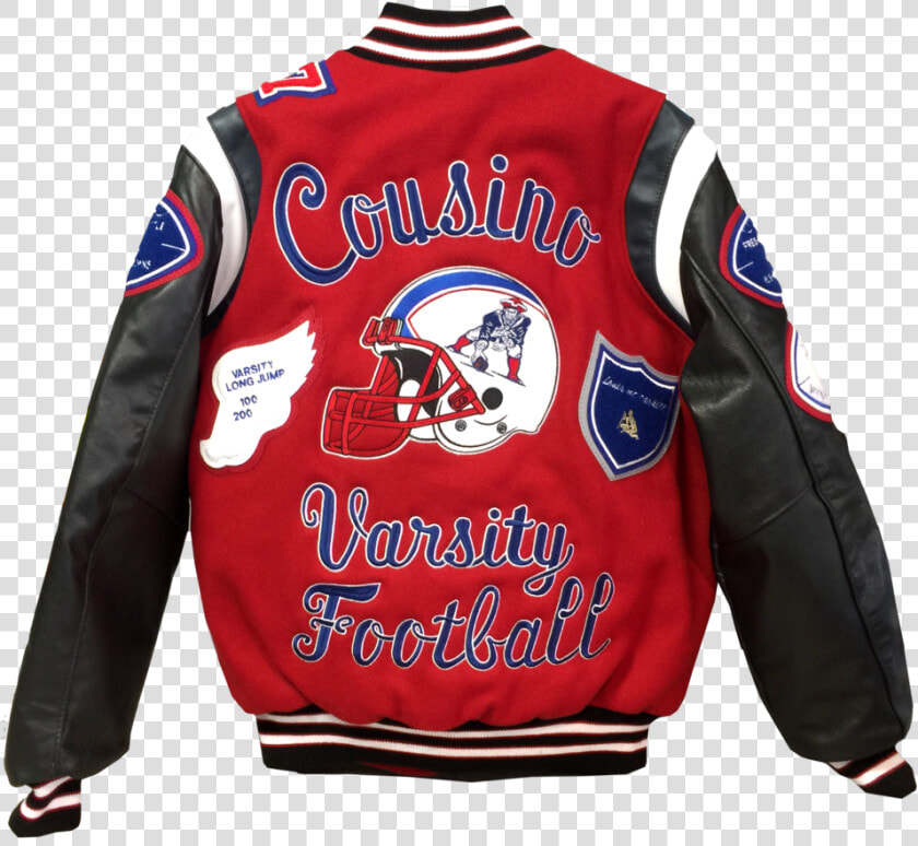 Cousino Footballhelmetfootbal Back 1   Varsity Jacket Back Design  HD Png DownloadTransparent PNG