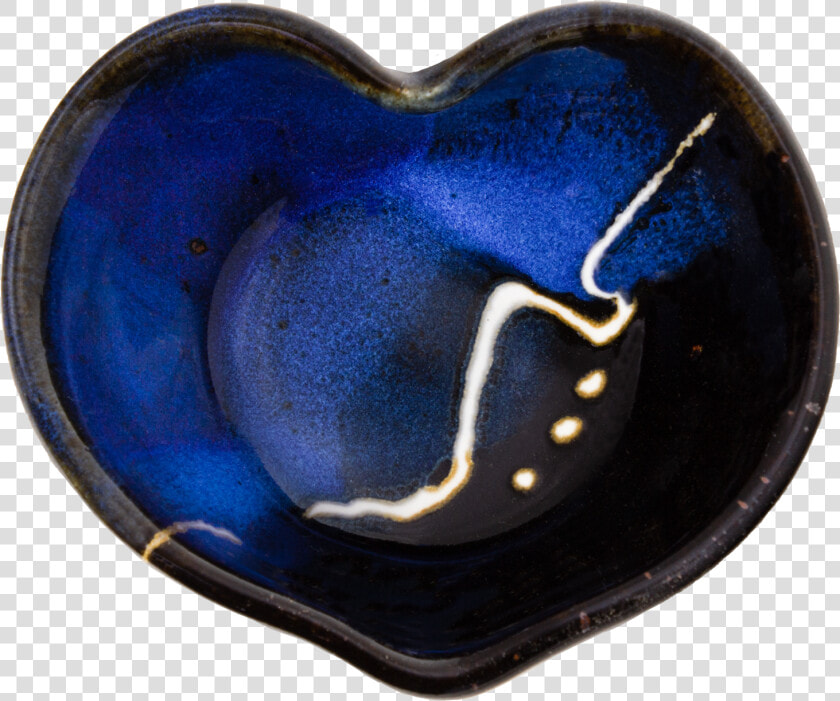 Blue  amp  Black Handmade Pottery Heart Bowl With White   Heart  HD Png DownloadTransparent PNG