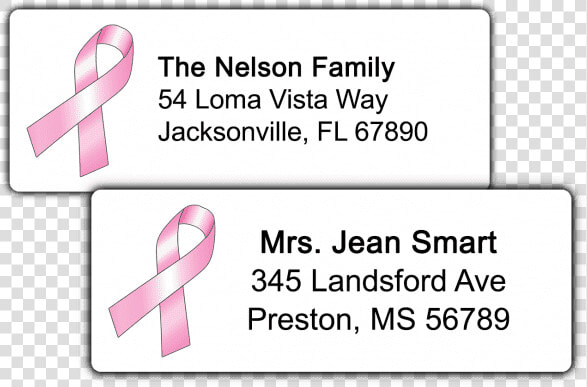 Pink Ribbon Return Address Labels   Ribbon  HD Png DownloadTransparent PNG