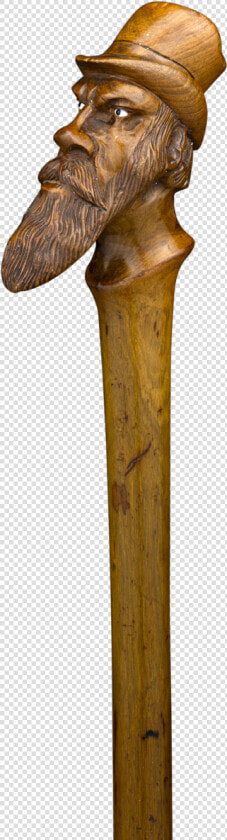 Bearded Man Folk Art Cane   Wood  HD Png DownloadTransparent PNG