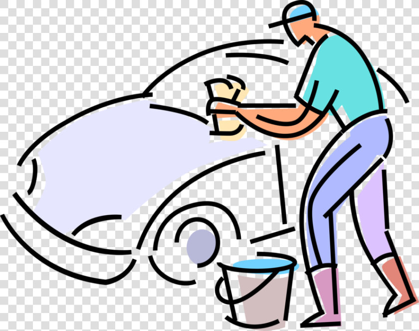 Vector Illustration Of Car Wash Attendant Washes Automobile   Car Wash Transparent Background  HD Png DownloadTransparent PNG