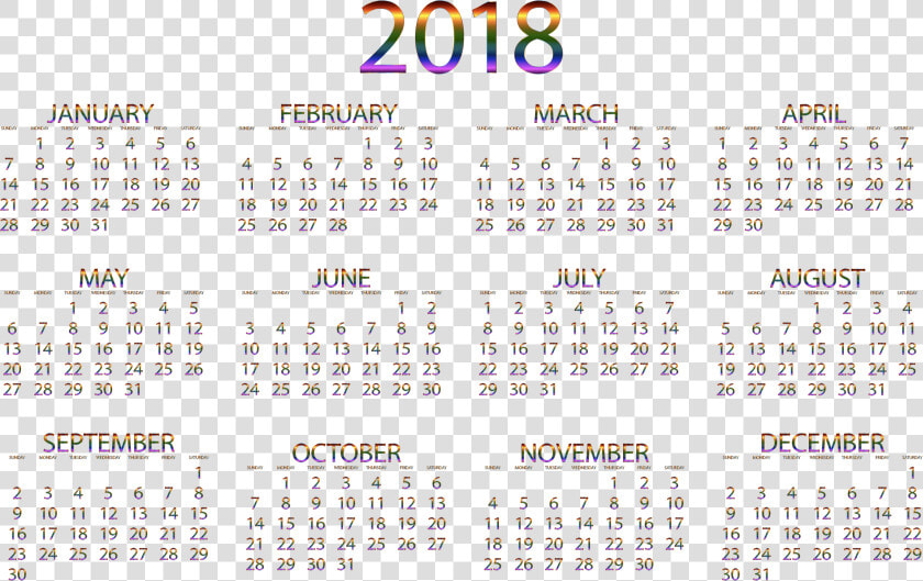 Prismatic No Background Big   Free Printable Yearly Calendar 2019  HD Png DownloadTransparent PNG