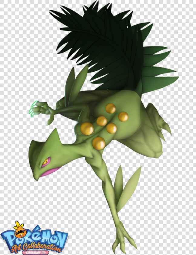 Sceptile Using Dragon Claw By 13alrog   Illustration  HD Png DownloadTransparent PNG