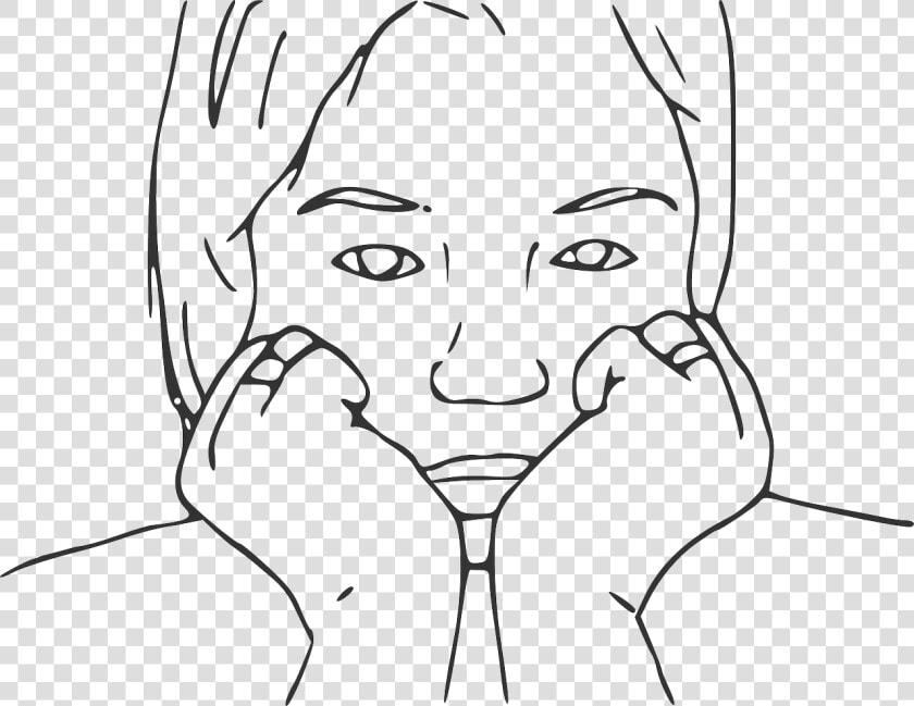 Black And White Bored Face  HD Png DownloadTransparent PNG