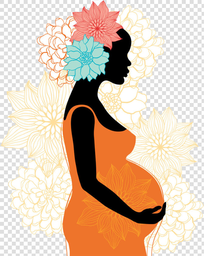 Pregnancy Silhouette Woman Clip Art   Pregnant Black Woman Silhouette  HD Png DownloadTransparent PNG