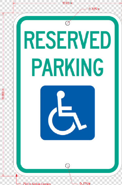 Reserved Handicap Parking Sign With Symbol   Parking Sign  HD Png DownloadTransparent PNG