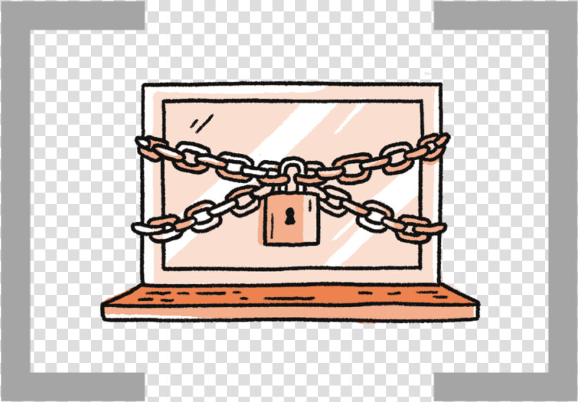 Icon Of Laptop With Padlock And Chains Around It  HD Png DownloadTransparent PNG