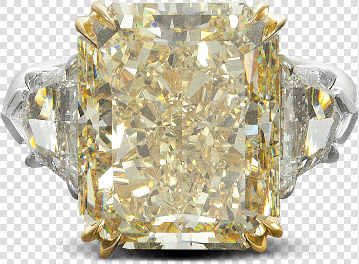 Ring Trio Yellow Diamond Three Stone Platinum Gold   Engagement Ring  HD Png DownloadTransparent PNG