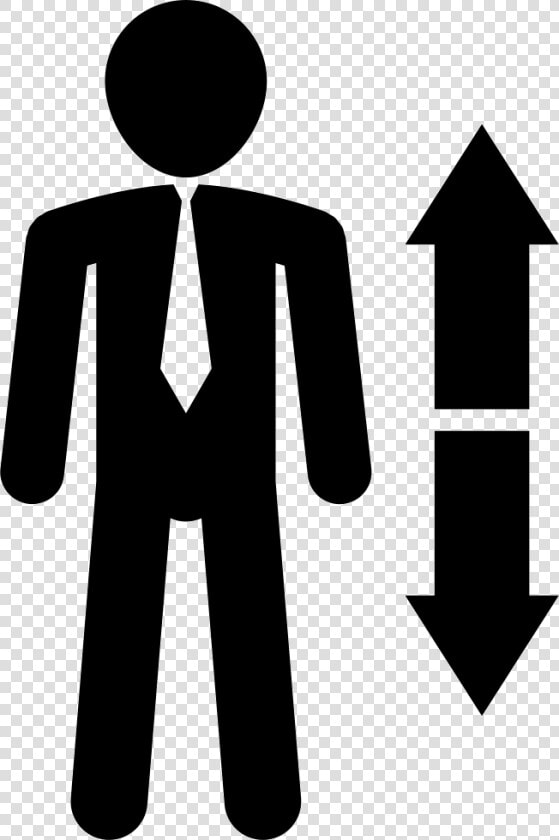 Man Standing With Ascendant And Descendant Arrows Couple   Money Businessman Icon  HD Png DownloadTransparent PNG