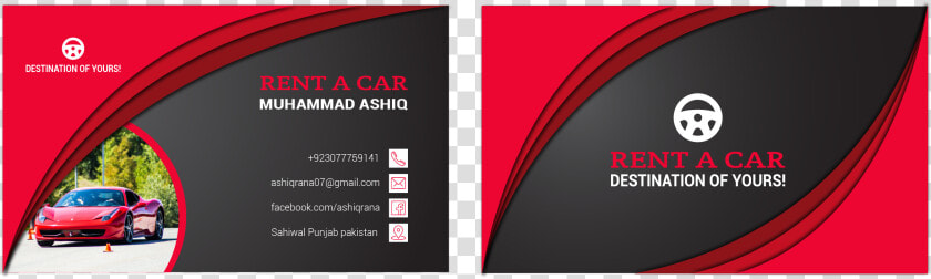 Rent A Car Visiting Card Design In Pakistan  HD Png DownloadTransparent PNG