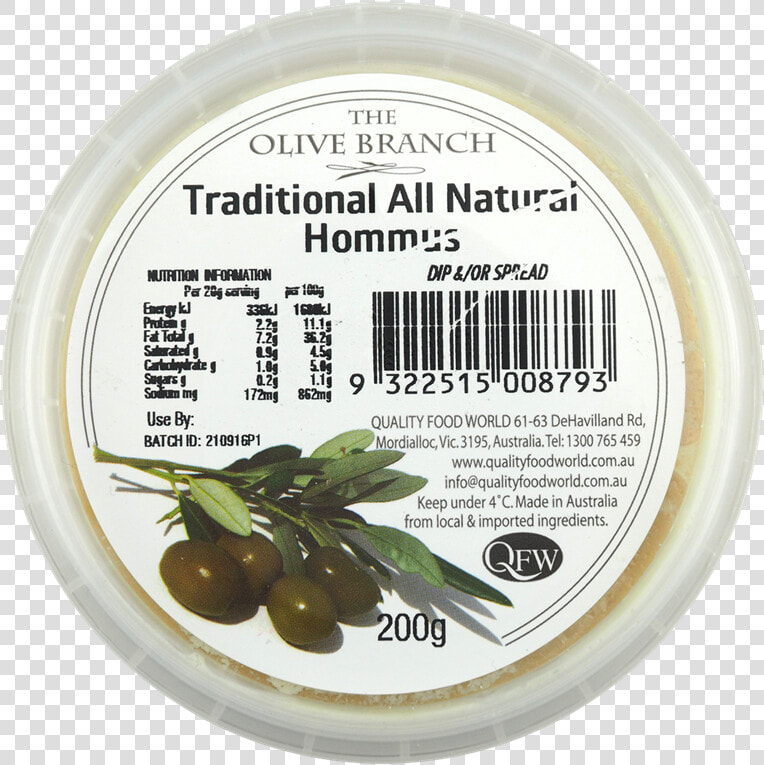 Picture Of The Olive Branch Traditional Hommus Dip   Olive  HD Png DownloadTransparent PNG