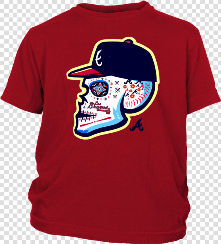 2019 Los Bravos Sugar Skull Shirt Atlanta Braves   Thirst Project Cameron Boyce  HD Png DownloadTransparent PNG