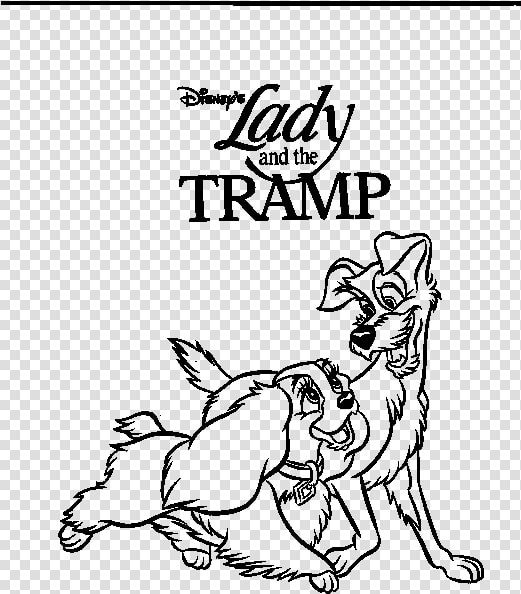 Coloring Pages Of Disney Lady And The Tramp  HD Png DownloadTransparent PNG