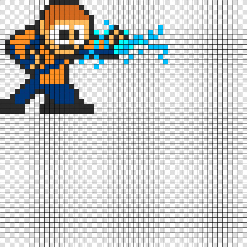 8 Bit Cole From Infamous Good Karma Perler Bead Pattern   8 Bit Mega Man Png  Transparent PngTransparent PNG