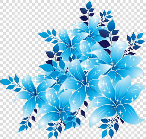 Flower Sky Blue Clip Art   Transparent Blue Flower Border Png  Png DownloadTransparent PNG