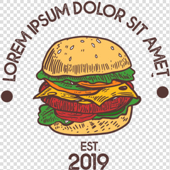 Hand Drawn Logo Burger Burger Logo Illustrations Hand   Cheeseburger  HD Png DownloadTransparent PNG