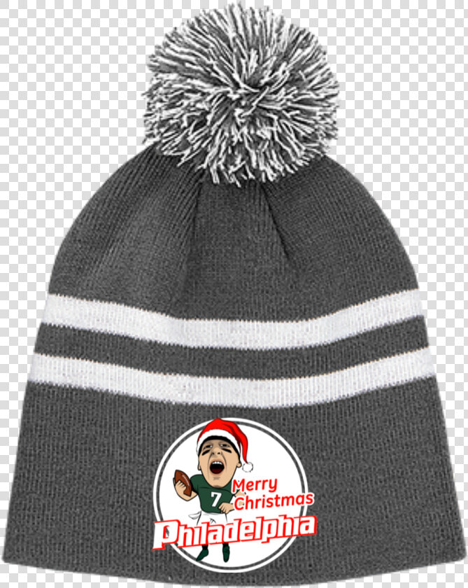 Merry Christmas Philadelphia Striped Pom Beanie  HD Png DownloadTransparent PNG