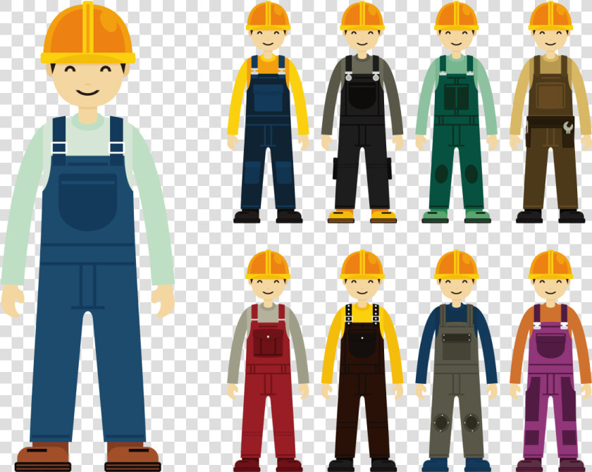 Construction Worker With Overalls   Cartoon Construction Workers Png  Transparent PngTransparent PNG