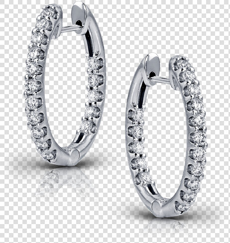 Zeghani Diamond Hoop Earrings   Earring  HD Png DownloadTransparent PNG