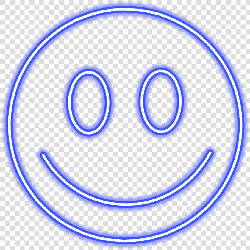  emoji  smile  neon  blue  sticker  freetoedit  mimi   Circle  HD Png DownloadTransparent PNG