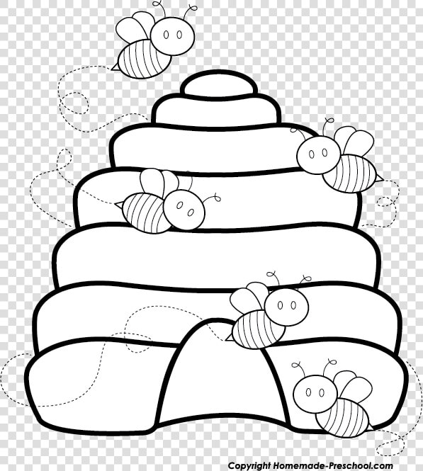 Bee Hive Clipart Black And White  HD Png DownloadTransparent PNG