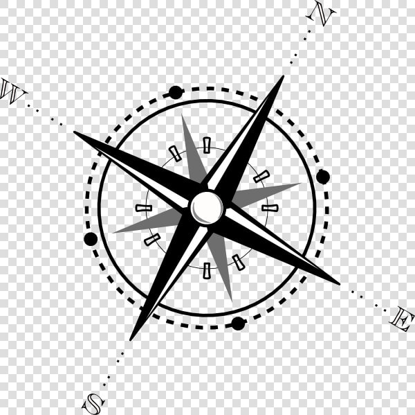 Simple Compass Svg Clip Arts   Compass Clipart Black And White  HD Png DownloadTransparent PNG