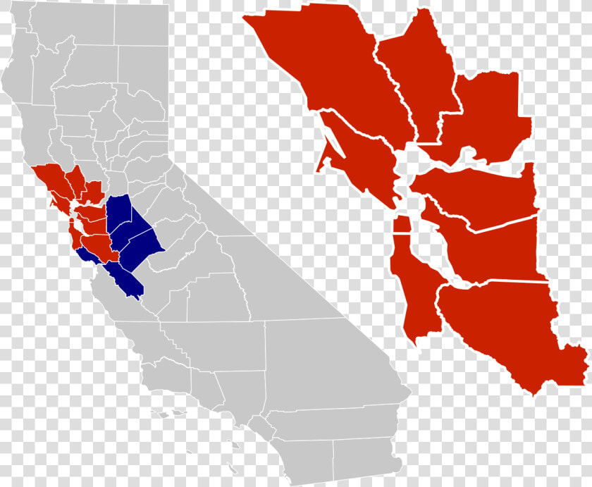 California Bay Area County Map   Bay Area Map California  HD Png DownloadTransparent PNG