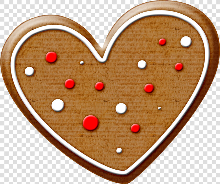 Christmas Gingerbread Heart Cookie Clip Art   Heart Shaped Cookie Clipart  HD Png DownloadTransparent PNG