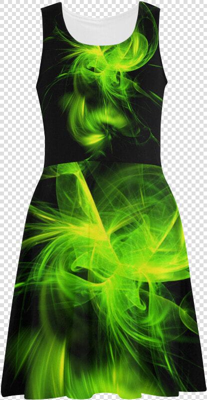 Green Flame Fractal Atalanta Sundress   Cocktail Dress  HD Png DownloadTransparent PNG