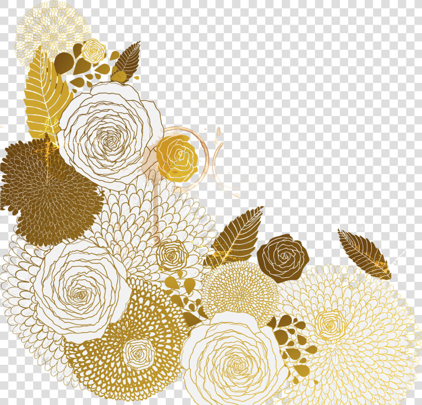 Vector Euclidean Flower Pattern Golden Free Hd Image   Gold Flower Vector Png  Transparent PngTransparent PNG