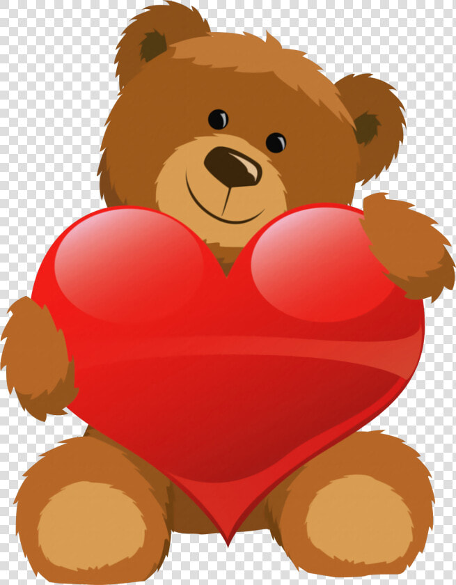 Clipart Of Bear  Heart And Teddy   Valentines Day Teddy Bear Cartoon  HD Png DownloadTransparent PNG