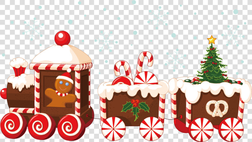 Vector House Claus Train Santa Gingerbread Christmas   Gingerbread Christmas Train Clipart  HD Png DownloadTransparent PNG