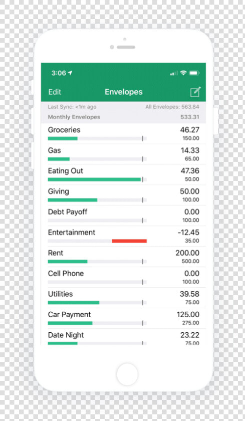 Iphone Showing Home Budget App With A List Of Categories   Mobile Phone  HD Png DownloadTransparent PNG