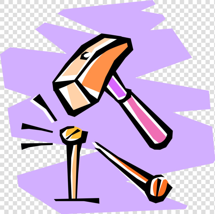 Vector Illustration Of Construction Industry Tool Hammer   Молоток И Гвозди  HD Png DownloadTransparent PNG