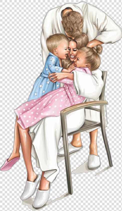 Transparent Familia Feliz Png   Family Comforting Mother Sketch  Png DownloadTransparent PNG