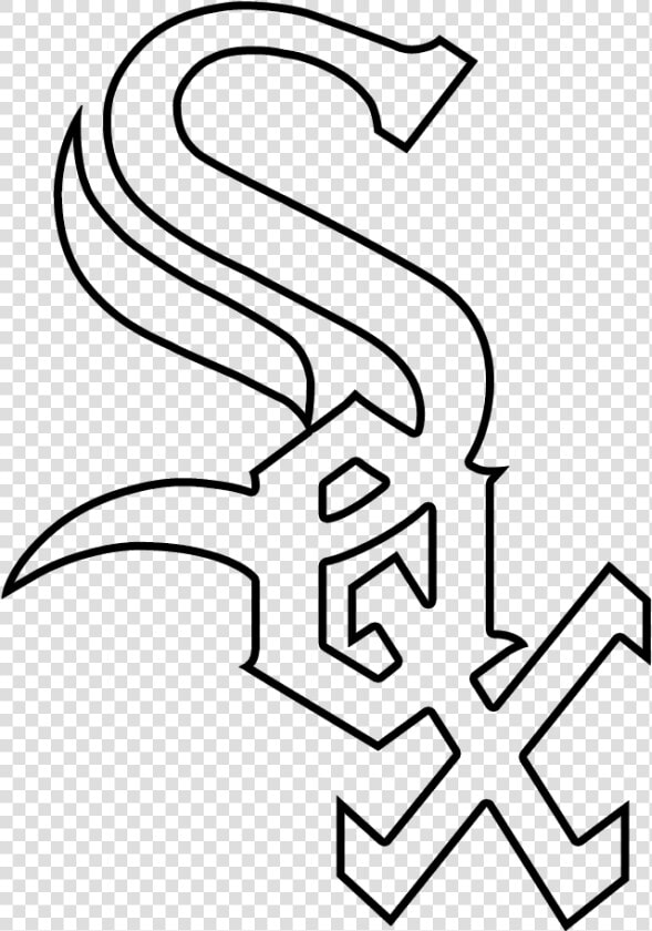 Chicago White Sox Boston Red Sox Los Angeles Angels   White Sox Logo Black And White  HD Png DownloadTransparent PNG