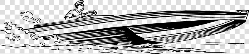 Speedboat Clip Arts   Black And White Speed Boat Clipart  HD Png DownloadTransparent PNG