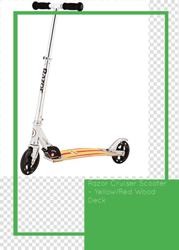 Razor Cruiser Scooter Yellow red Wood Deck   Segway  HD Png DownloadTransparent PNG