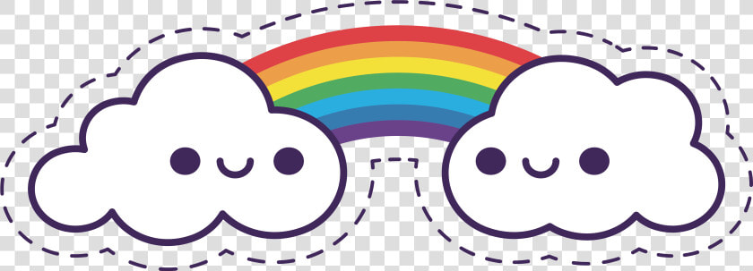 Rainbow Cartoon Png Picture Library Download   Png Rainbow With Clouds Cartoon  Transparent PngTransparent PNG