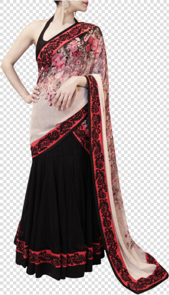 Black And Red Lehenga Saree   Photo Shoot  HD Png DownloadTransparent PNG