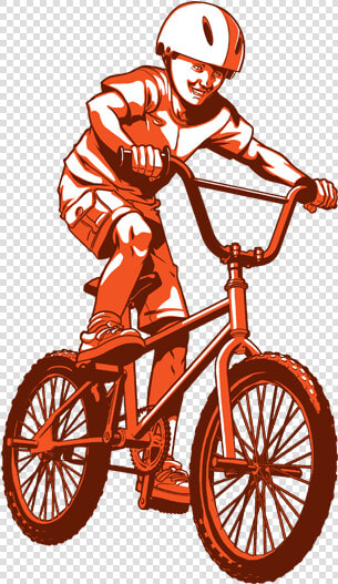 Kid Riding On His Bmx Bike   Hybrid Bicycle  HD Png DownloadTransparent PNG