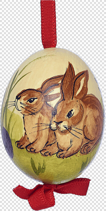 Easter Egg Two Sitting Rabbits In The Grass   Cartoon  HD Png DownloadTransparent PNG