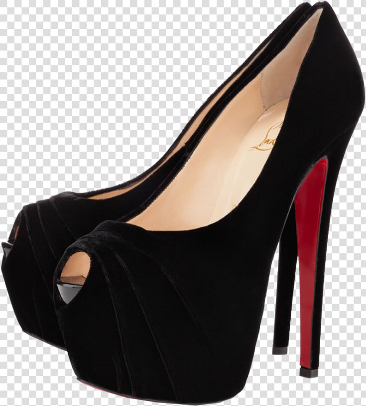 Christian Louboutin Black Drapesse Peep Toe Png Image   Black Heels Transparent Background  Png DownloadTransparent PNG