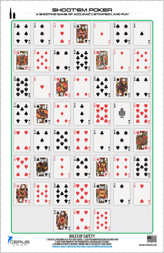 Shoot Em Up Poker Target   Full Deck Of Playing Cards  HD Png DownloadTransparent PNG