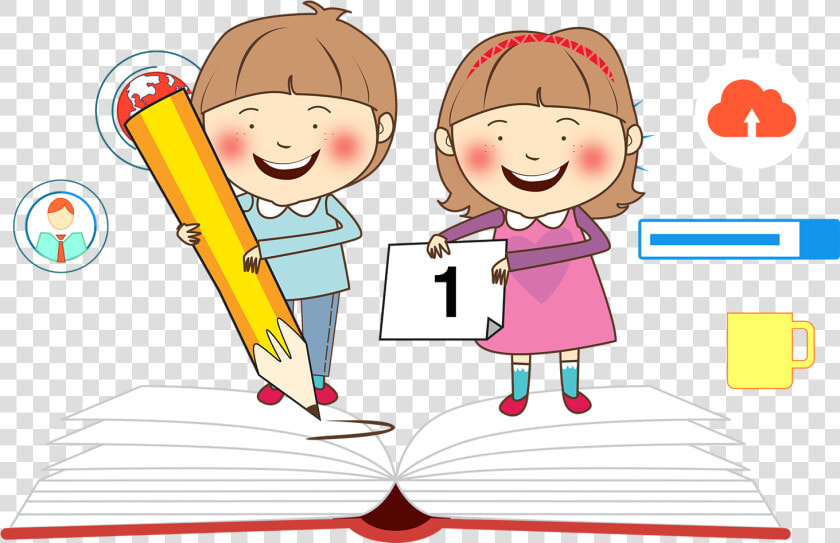 Transparent Student Clipart Png   Children Studying Clipart  Png DownloadTransparent PNG