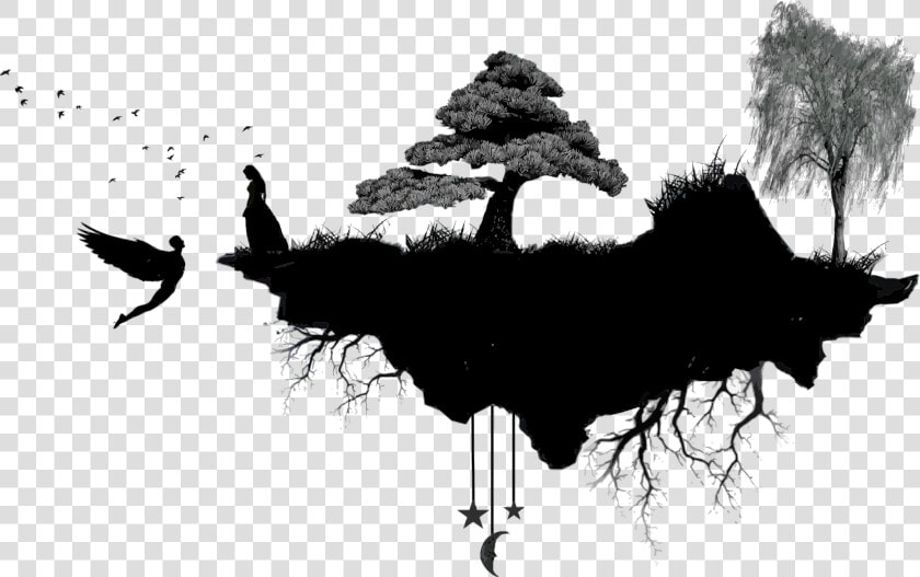 Tree Roots Silhouette Png  floating Big Image Ⓒ   Floating Island Silhouette  Transparent PngTransparent PNG