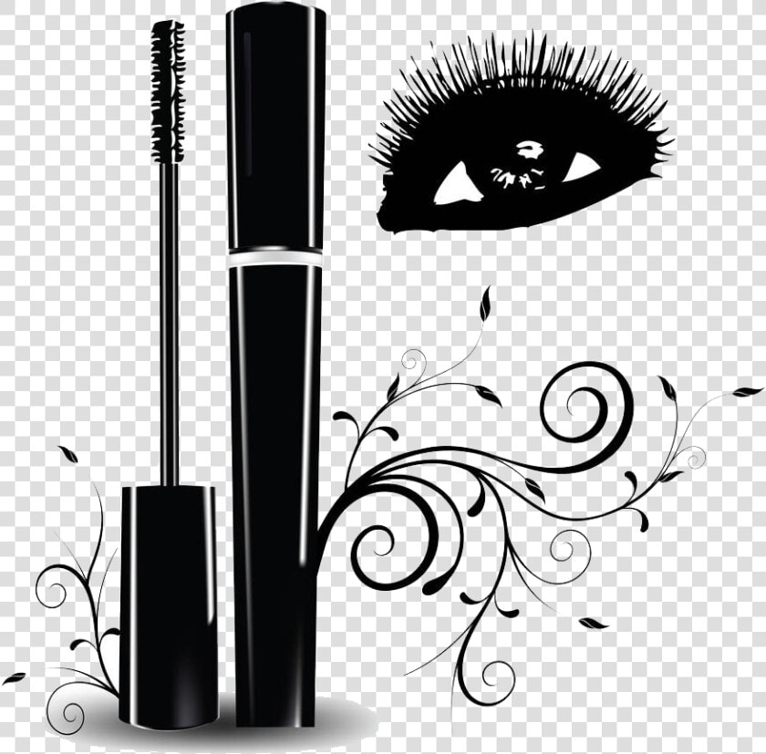 Mascara Vector Transparent   Makeup Brush Clipart Black And White  HD Png DownloadTransparent PNG