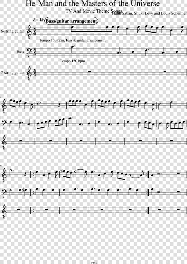 He man And The Masters Of The Universe Slide  Image   He Man Sheet Music  HD Png DownloadTransparent PNG